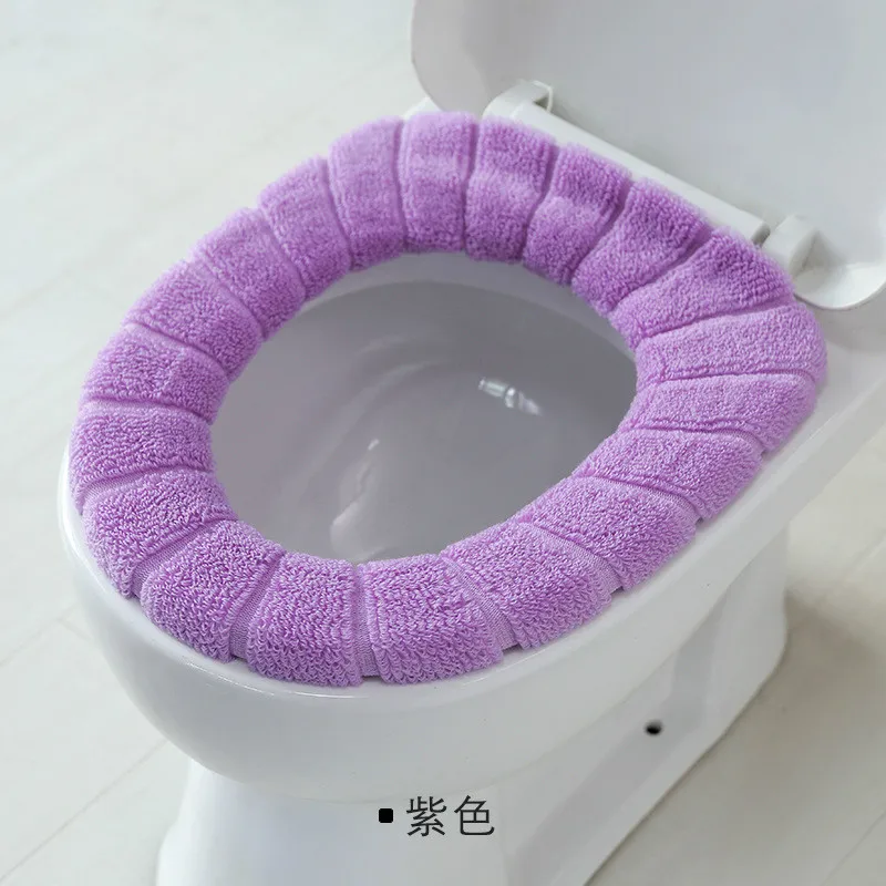 Violet Горячая удобные бархатные коралловые крышки для ванной унитаза моющиеся стандартные мягкие тыквенные ленты для унитаза - Цвет: Violet