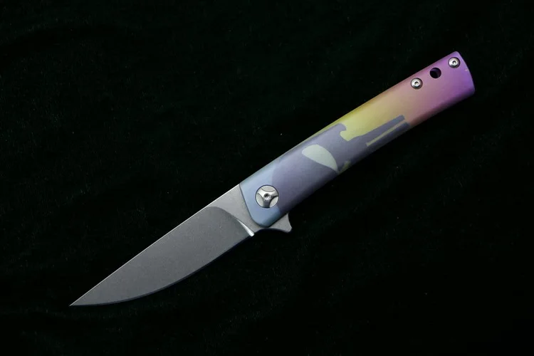 LOVOCOO A06 9cr18mov лезвие titanium ручка Флиппер складной нож для отдыха на открытом воздухе, для кемпинга, охоты, карманный тактический фрукты Ножи EDC инструменты - Цвет: A
