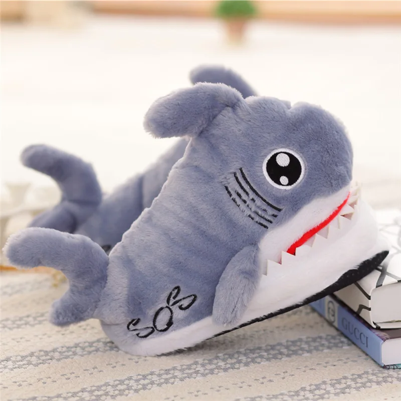 Shark Colors Суперсмешные животные мужская и женская обувь сезон зима теплые мягкие домашние тапочки смешные тапочки в виде акулы шлепки - Цвет: Shark Colors