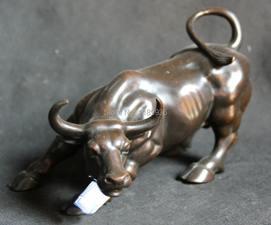 Бронзовая статуэтка быка из фэн шуй 9 дюймов|statue|statue animalstatue bronze |