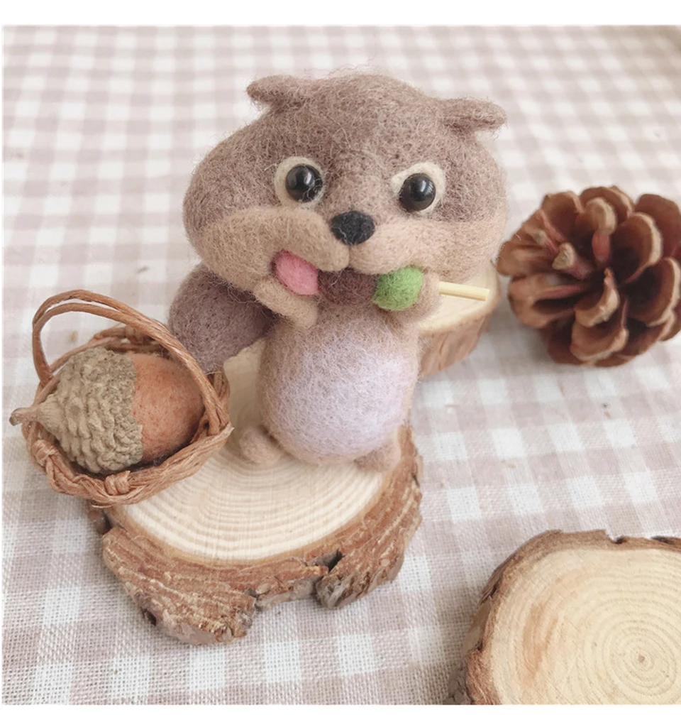 MoTiRo, нетканый войлочный материал, DIY посылка, жадная белка серия Шерсть Войлок тыкается киттинг для кулона/украшения/подарок ручной работы