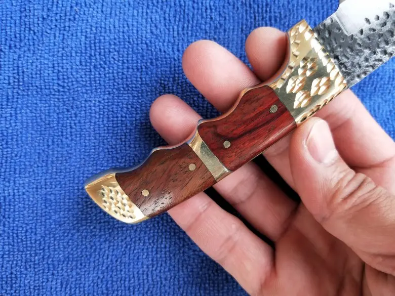 Handmade Forged tactical utility patterned steel pattern hunting knife fixed tools Pear handle first layer packing Sharp Knives |
