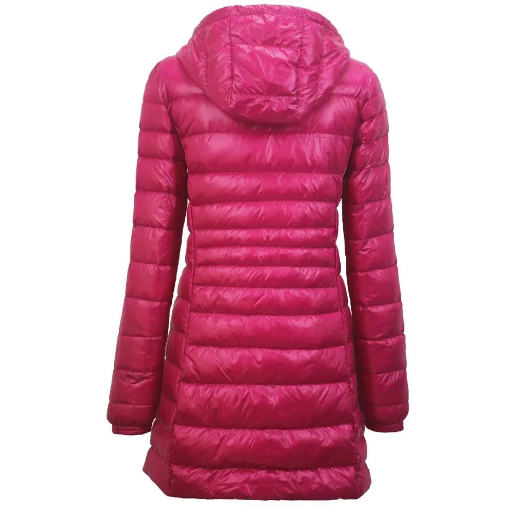 2019 зимние Для женщин длинные ультра легкий утка вниз Куртка женская верхняя