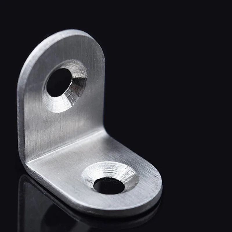 FGHGF 10pcs Stainless Steel Corner Brackets Right Angle Iron Bracket for Furniture Fittings Toilet Connector | Обустройство дома