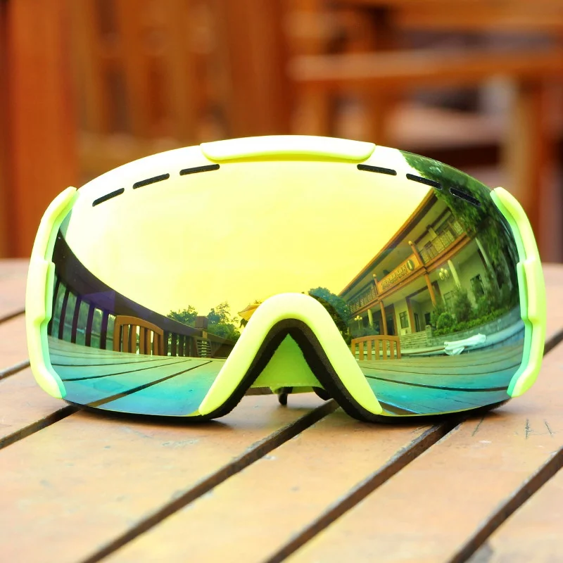 GREEN FRAME VANREE, брендовые лыжные очки, двойные линзы, UV400, анти-туман, очки для катания на лыжах, для мужчин и женщин, маска для снега, очки для взрослых, Лыжный спорт, сноуборд, очки 11 - Цвет: GREEN FRAME
