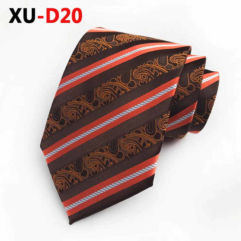 XU-D20 Новые мужские модные галстуки Пейсли классические цветочные полосатые клетчатые жаккардовые галстуки деловые роскошные галстуки для свадебной вечеринки - Цвет: XU-D20