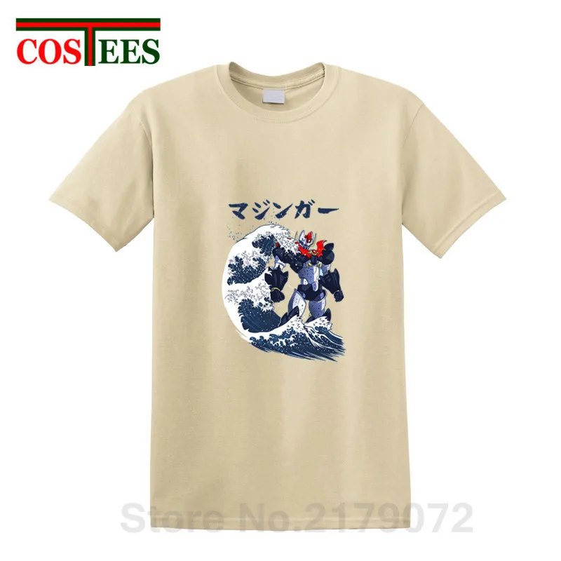 2019 New Arrival Japanese kanji Mazinger Wave T shirt men anime robot wave T-shirt Japan manga Teeshirt hombre camiseta | Мужская одежда