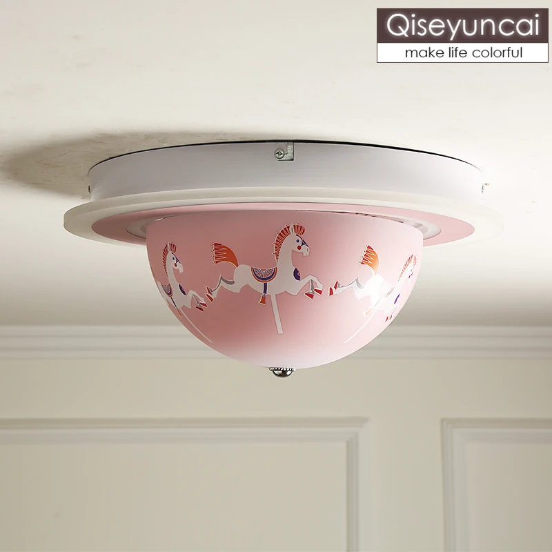 Qiseyuncai Rotate multi-range two-color children's room led ceiling lamp modern minimalist boy girl bedroom creative lighting | Лампы и