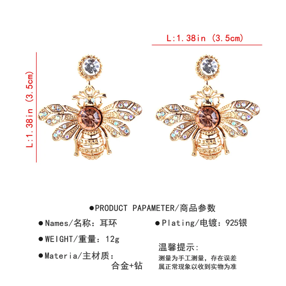 Высокое качество хит продаж женские серьги с жемчугом медовая пчела золотые