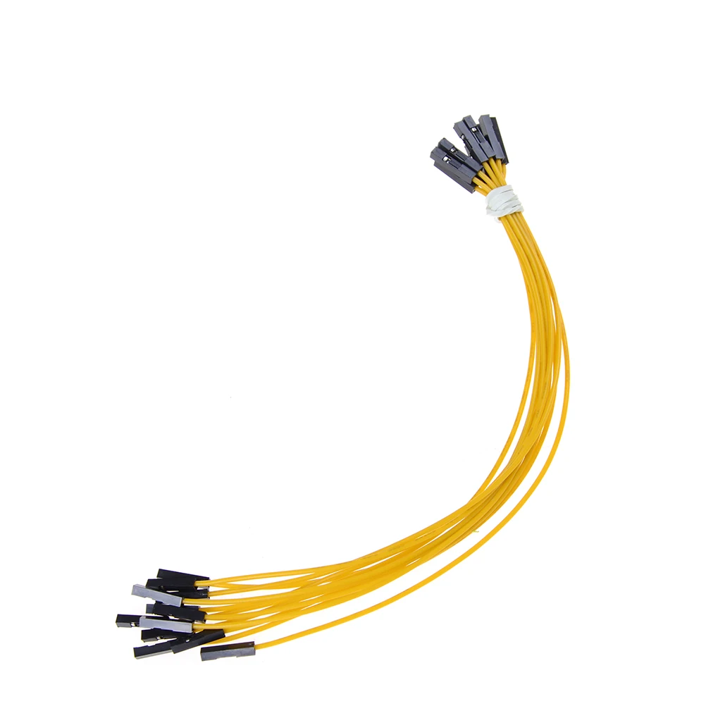 Цвет: желтый 10 шт./лот 20 см 24AWG Женский Соединительный провод Dupont кабель - Цвет: Цвет: желтый