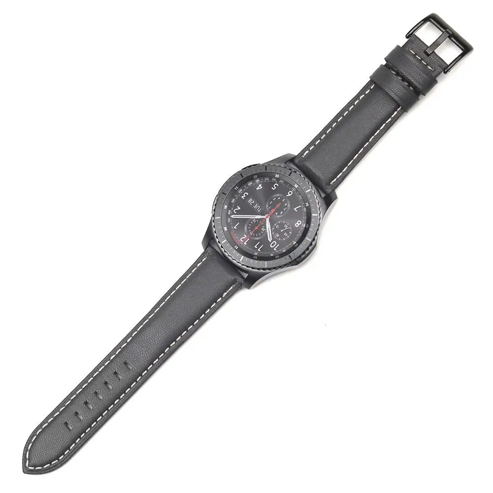 Для samsung gear S3 Frontier/Classic 22 мм Универсальный кожаный ремешок для часов Ремешок для наручных часов Замена умный браслет ремень - Цвет: Iron