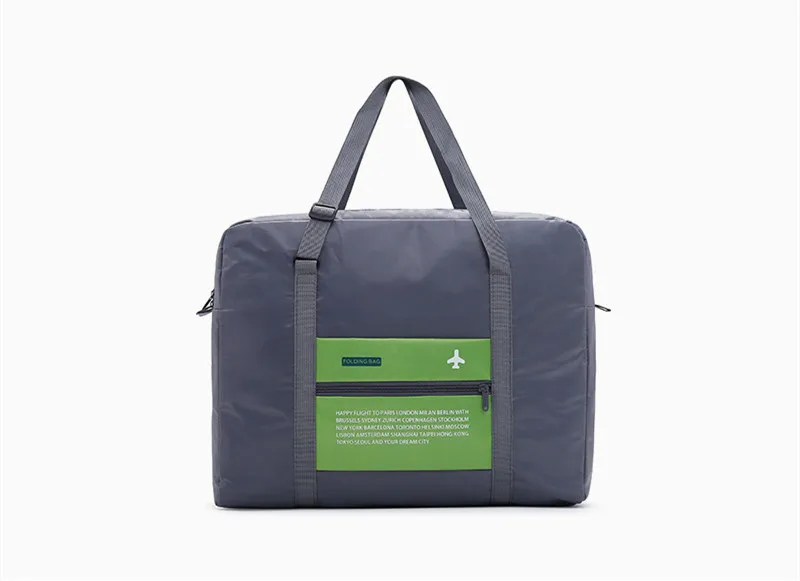 Green Fashion Portable Travel Luggage Pouch Waterproof Clothes Shoes Packing Organizers Case Suitcase Nylon Folding Bag Double Zipper - Цвет: Green