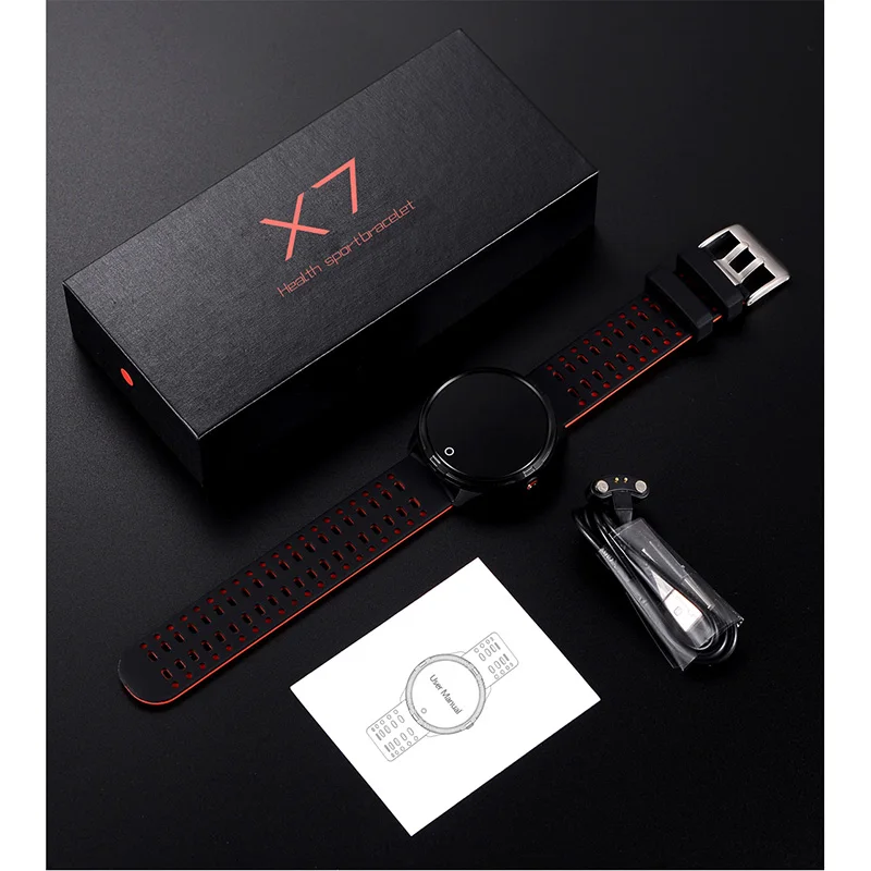 X7 smart watch with heart rate blood pressure oxygen clock IP68 waterproof for Android & IOS phone sports | Электроника