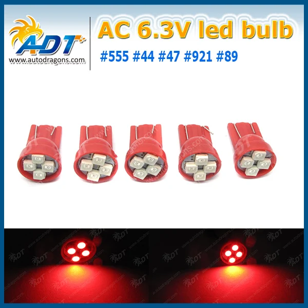 100 шт. Клин База 4* 3528smd AC 6.3 В#555 пинбол светодиодные лампы W5W T10 для пинбол игровой автомат части не стряхивая анти призрак