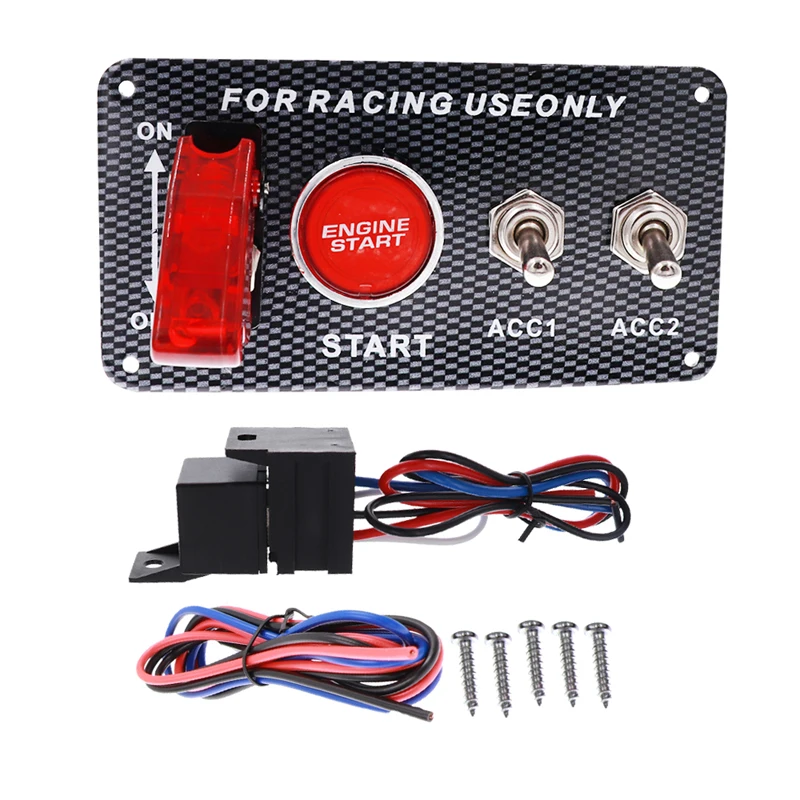 DC12V 20A СВЕТОДИОДНЫЙ Переключатель зажигания Панель для спортивного гоночного автомобиля пусковая кнопка стартера авто переключатели
