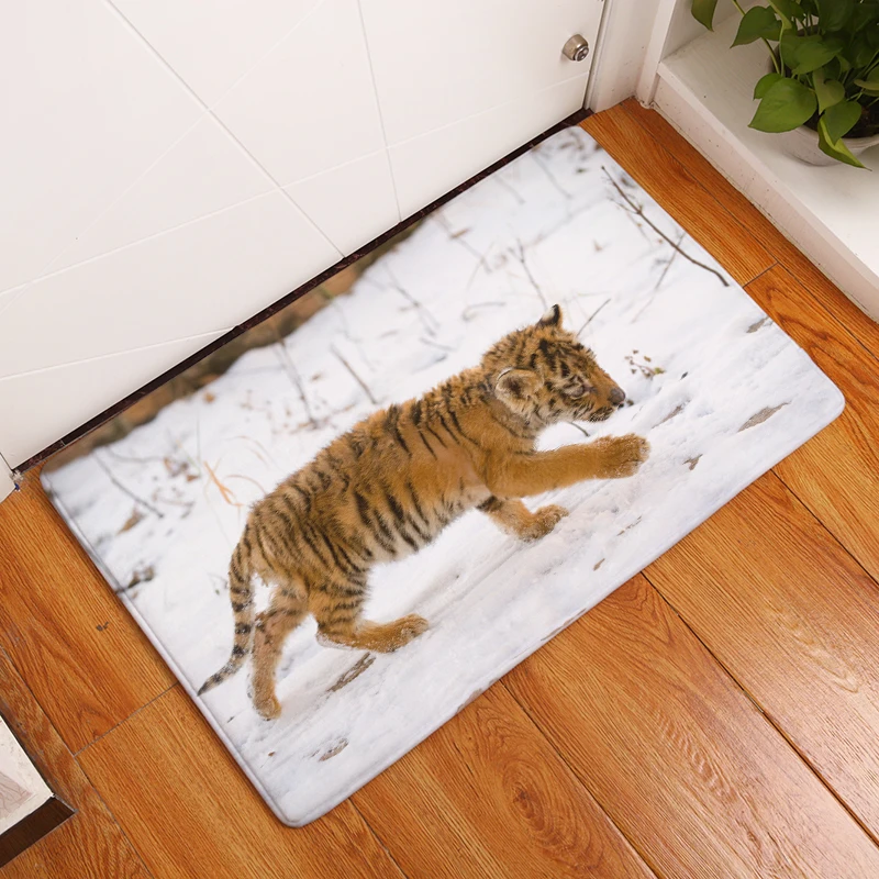 Мультяшный фланелевый коврик с принтом Тигра для гостиной 40x60 см 50x80