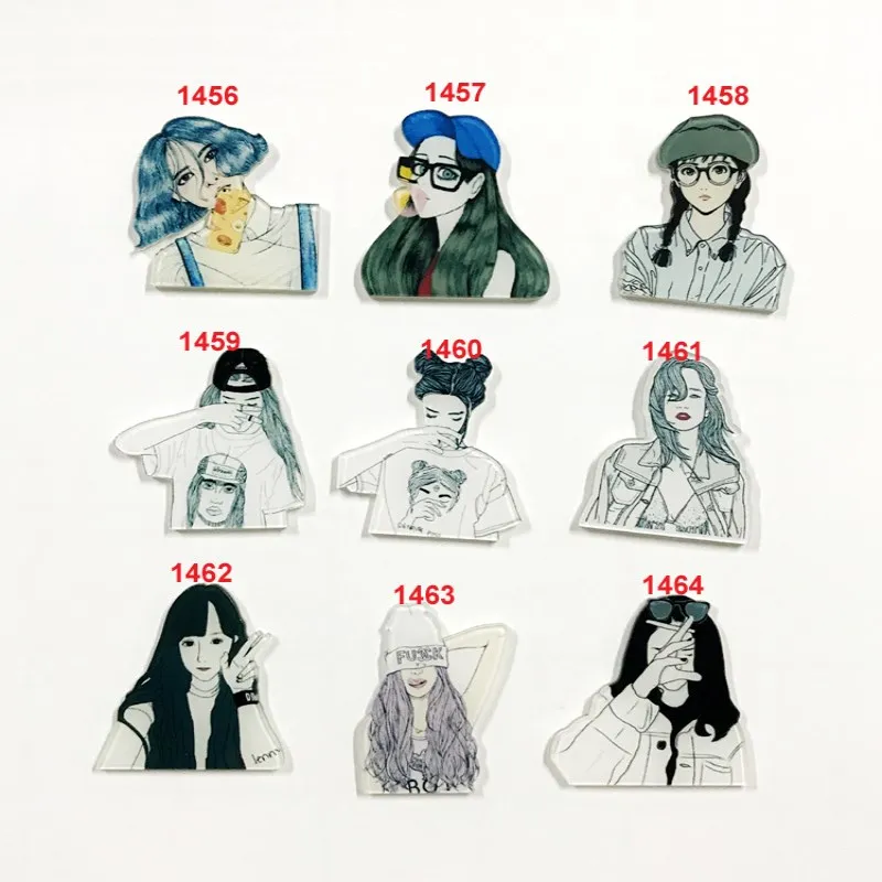 

1 PC Fashion youth Acrylic Brooch Collar Pins Brooches Jeans Shirt Handbag Badges on Backpack Clothes Cartoon Pin