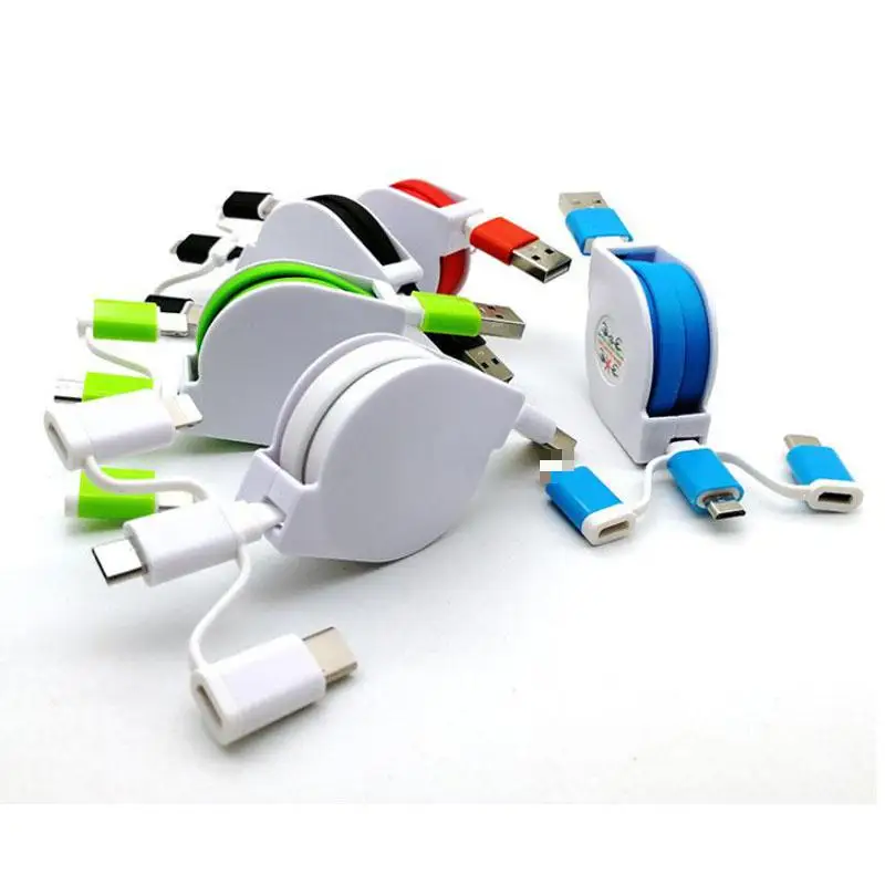 Многофункциональный usb-кабель 3 в 1 универсальный кабель для быстрой зарядки и передачи данных type-c три в одном Телескопический usb-кабель-удлинитель