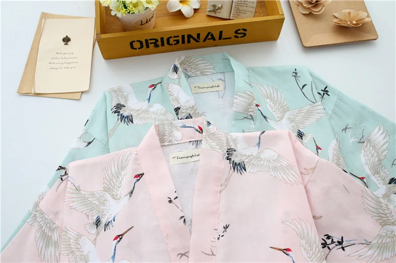 Женские японские кимоно Yukata, халаты, пижамные комплекты, хлопковое платье, шорты, штаны, ночная рубашка, одежда для сна, халат, одежда для отдыха, домашняя одежда
