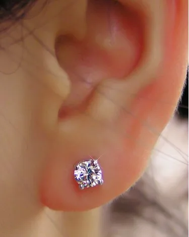 

1Carat/ Piece Fine Diamond Stud earrings for women white gold Finish sterling silver 925 Wholesale earrings