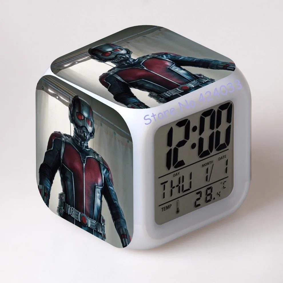 Ant man будильники квадратный ccolor changing despertador Часы светодиодный с одним лицом цифровые часы американский стиль - Цвет: Ant man clock