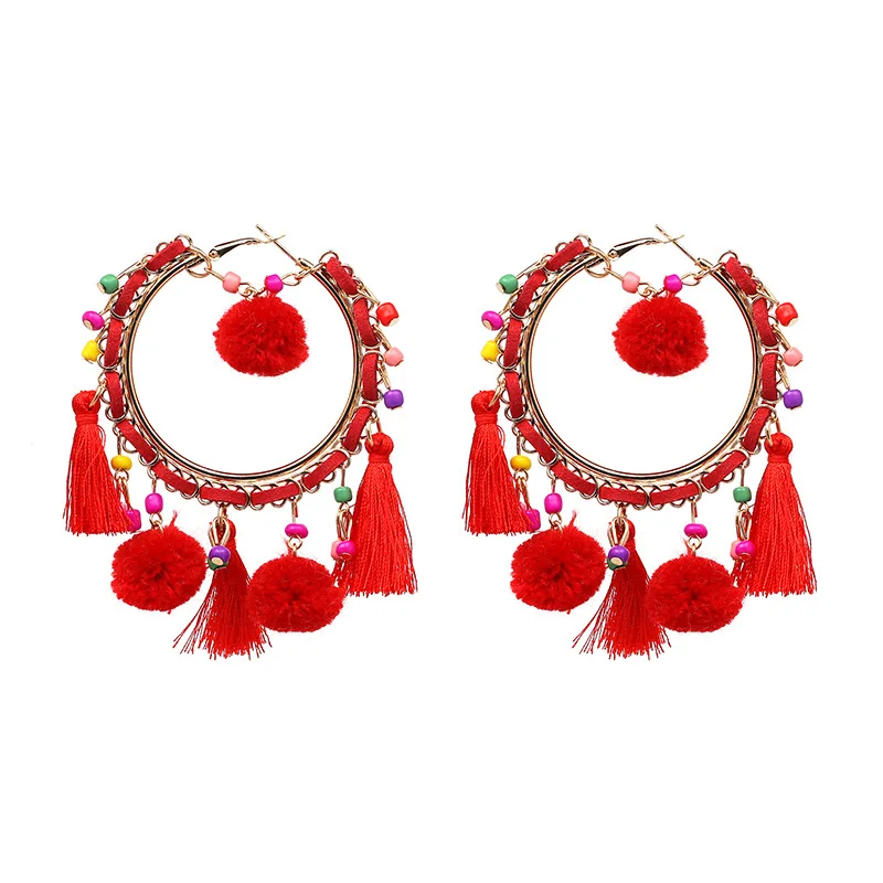 Новые модные длинные серьги с кисточками металлический Бронзовый бисер