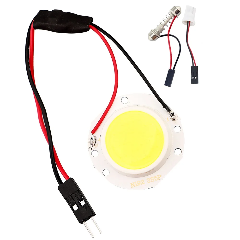 YM E Bright 6 шт./партия COB LED 12 В 24 15SMD кругласветильник цвета с T10 + фестон адаптер