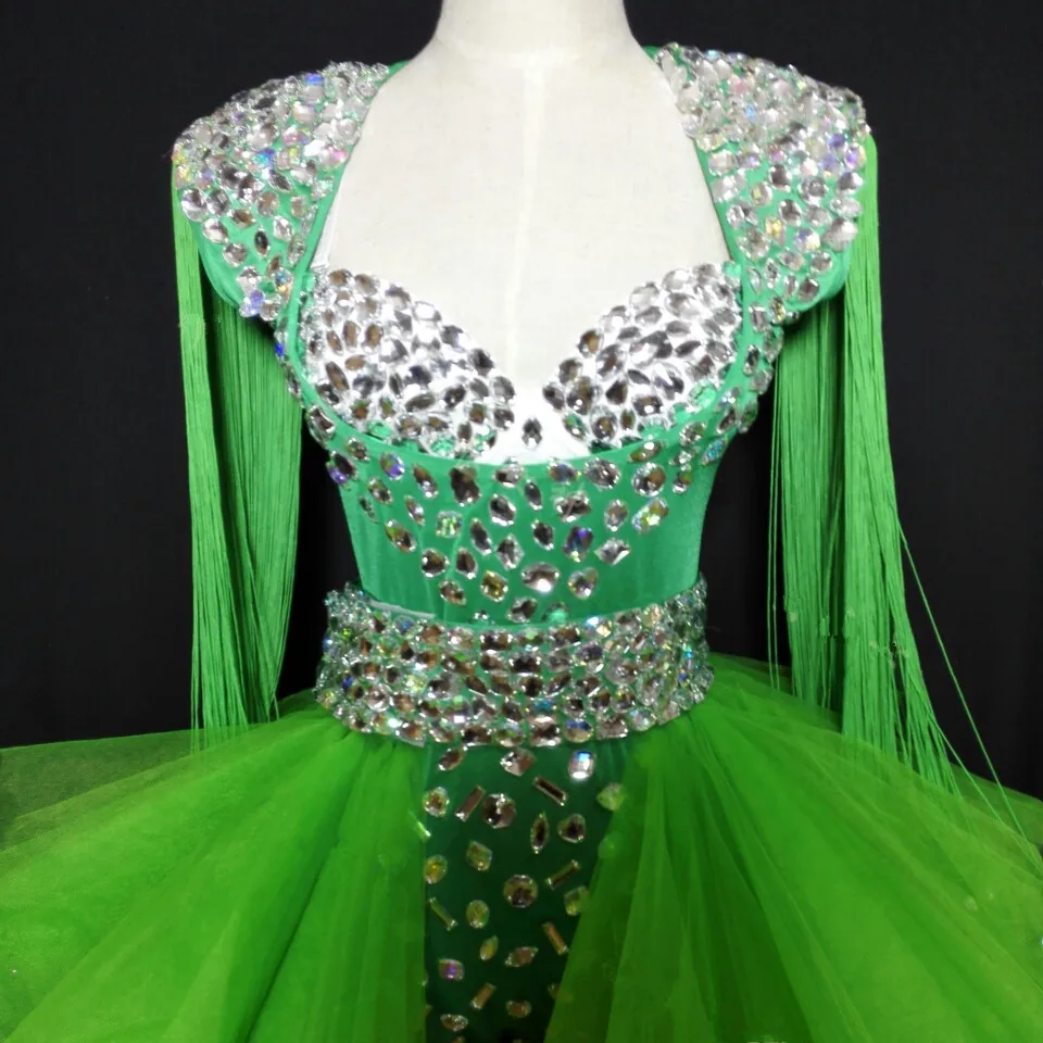 4 цвета боди со стразами платье-пачка Сексуальная певица подиум для моделей