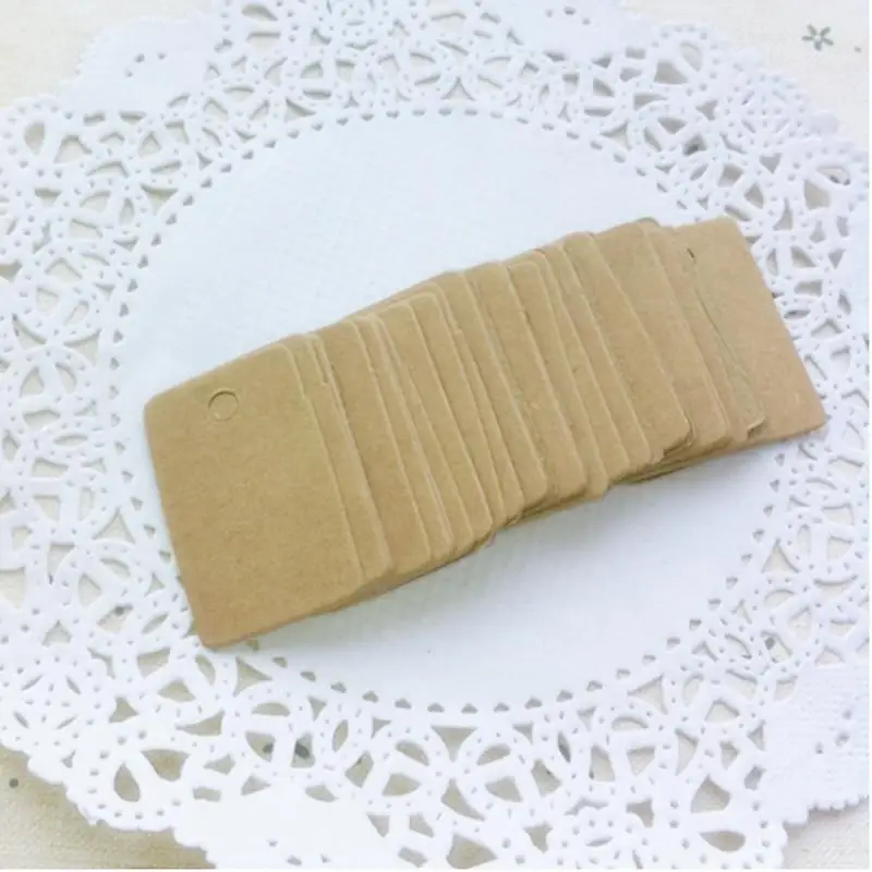 100PCS Brown Kraft Paper Tags DIY Blank price Hang tag Gift Rectangular Label Luggage Wedding Note Wholesale | Дом и сад