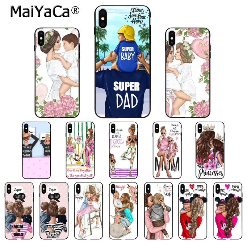 MaiYaCa красивый мягкий силиконовый чехол для телефона из ТПУ мамы и дочки сына iPhone 8