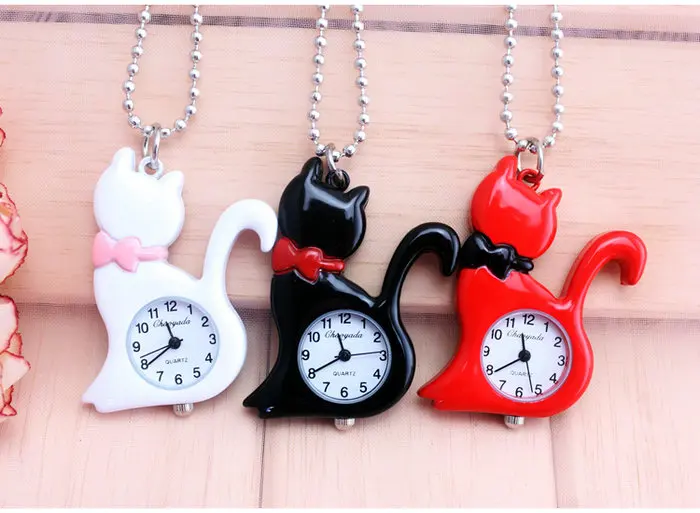 Милые простые модные карманные часы с кошкой для девушек и женщин любимое