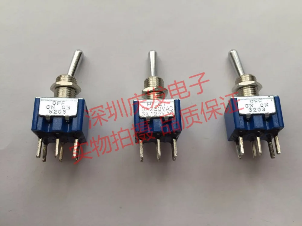 

Оригинальный новый 100% переключатель 6203 6-контактный 3-х ступенчатый 3 А 250 в 6 А 125 в кнопочный переключатель