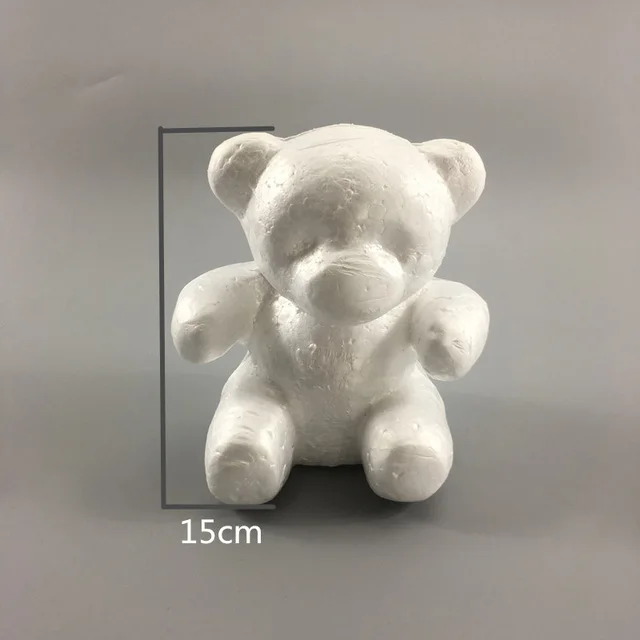 15cm bear model 1 шт. 15 см/20 см/35 см пена Роза медведь плесень DIY игрушка Искусственный цветок розы медведь пластик медведь розы собака удачи модель - Цвет: 15cm bear model