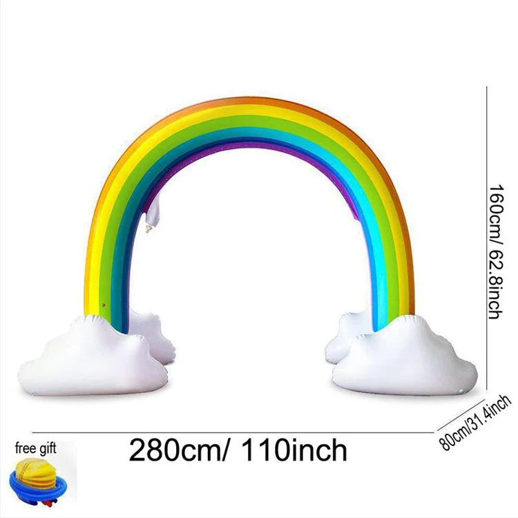 280x160X80 см детский надувной Дождеватель для воды Радужный арочный мост детский игровой Забавный сад пляжная уличная игрушка экологически безопасный ПВХ