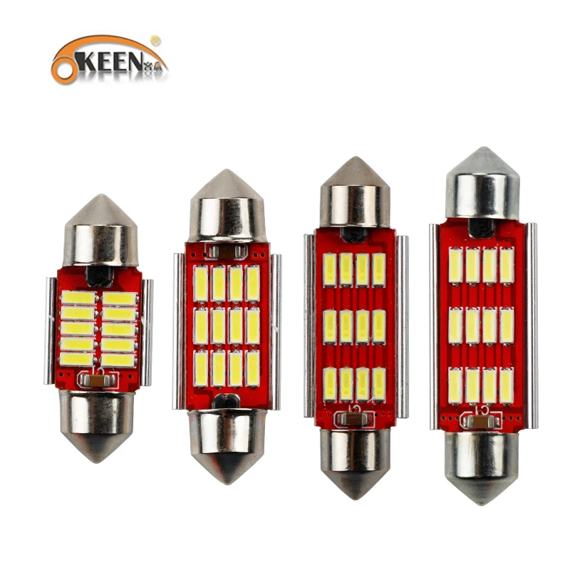 Светодиодный светильник OKEEN Festoon 31 мм 36 39 42 C5W супер яркий 4014 SMD Canbus без ошибок для