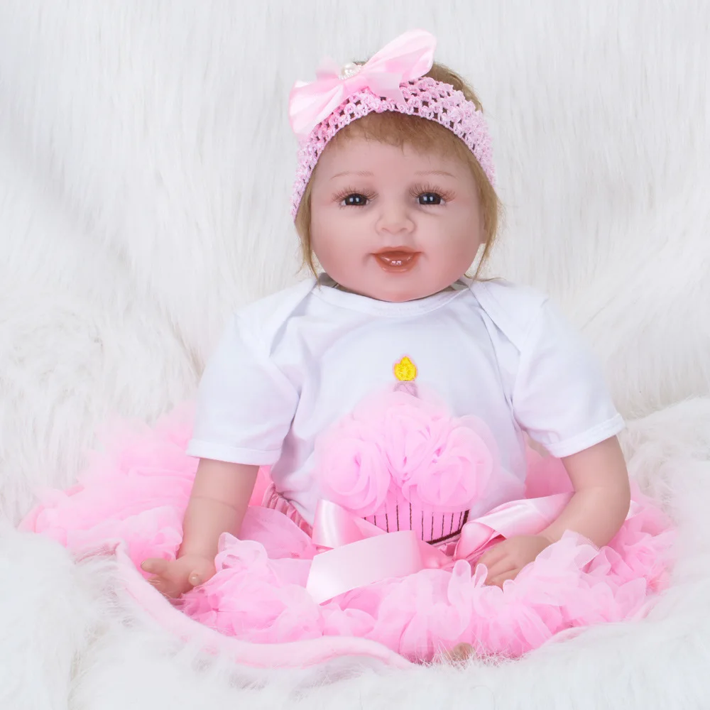 55 см Reborn Baby Doll Моделирование Силиконовые Куклы раннего образования Подставки для