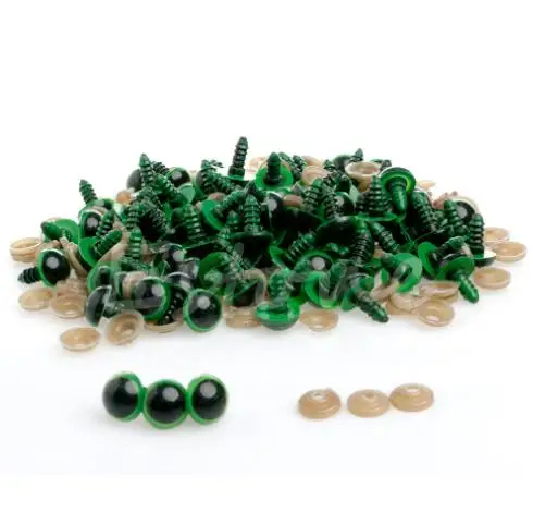 Green HBB 100 шт пластиковые защитные глаза для плюшевого мишки куклы игрушки животных Глазные яблоки - Цвет: Green