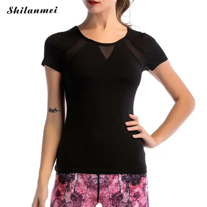 Для Женщин Йога Рубашка для Фитнес работает спортивная футболка тренажерный зал