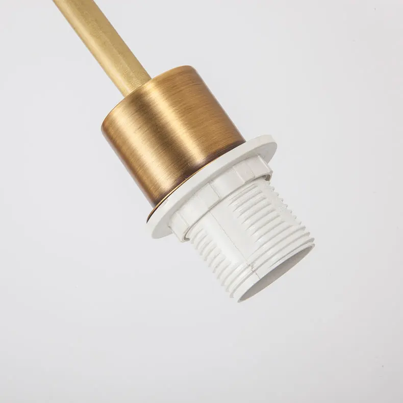 Полно медный люстра прямоугольной формы с простым современным бронзовым каркасом и белым тканевым плафоном Lamparas Lustre E14 110-240V включенной.