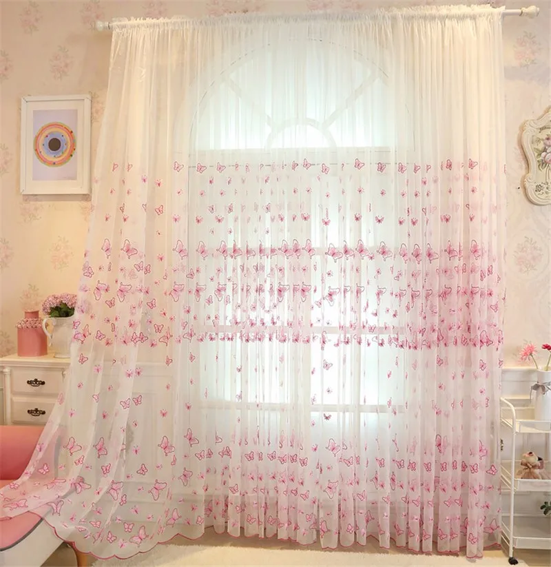 Cortinas гостиная жаккардовые шторы прекрасные вышитые бабочка занавески Роскошные подзоры товары для дома детская комната занавес