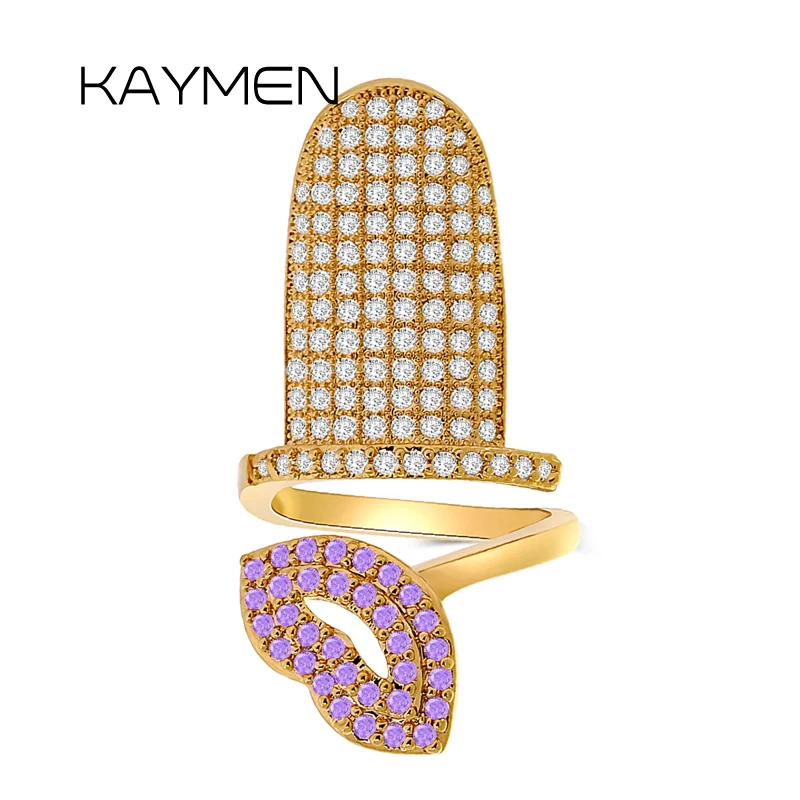 KAYMEN Новое поступление модная Форма пилка для ногтей кольцо женщин медные
