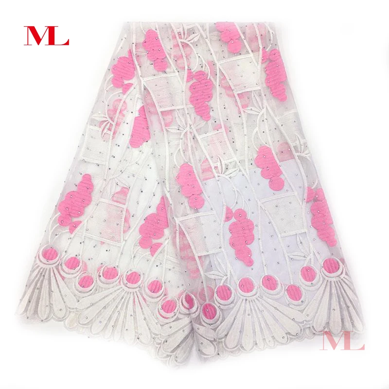 ML 5 ярдов Лидер продаж африканский кружево ткань Высокое качество 3D чистая