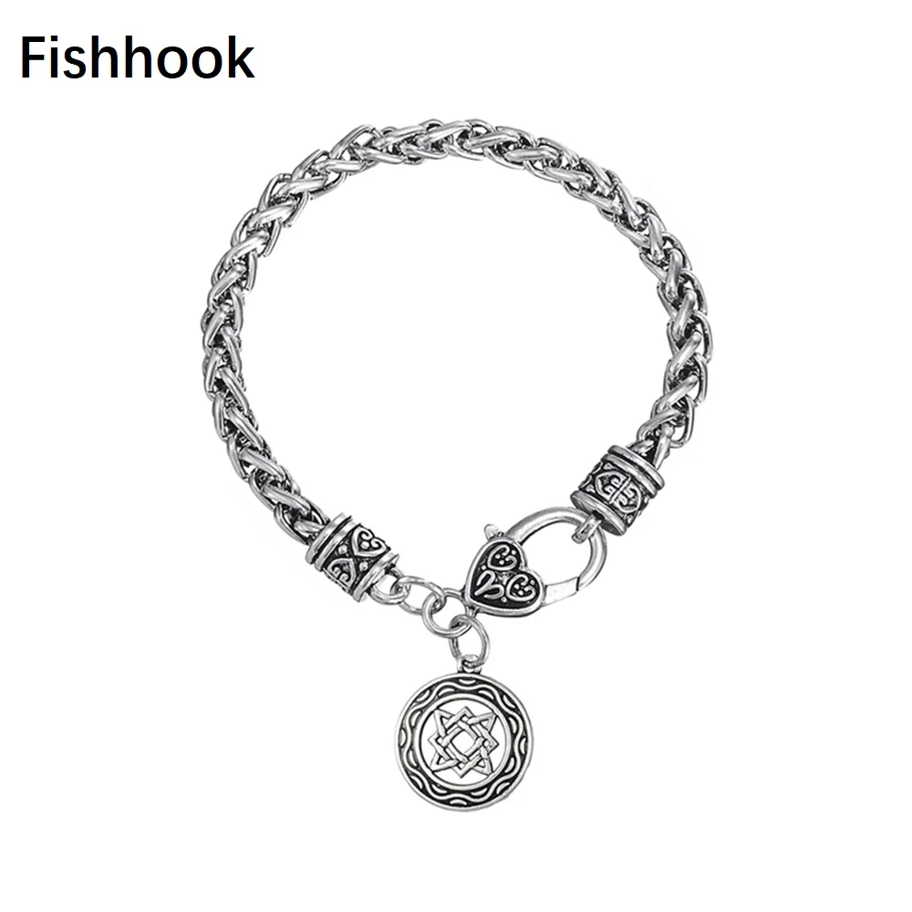 Fishhook цинковые бриллиантовые браслеты с полым Svarog славянская звезда шаблон
