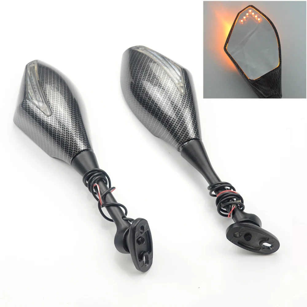 Motorcycle LED Turn Signals Rearview Mirrors accessories For Suzuki GSXR 1000 600 750 GSF 650 Bandit S SV Scooter cafe racer | Автомобили
