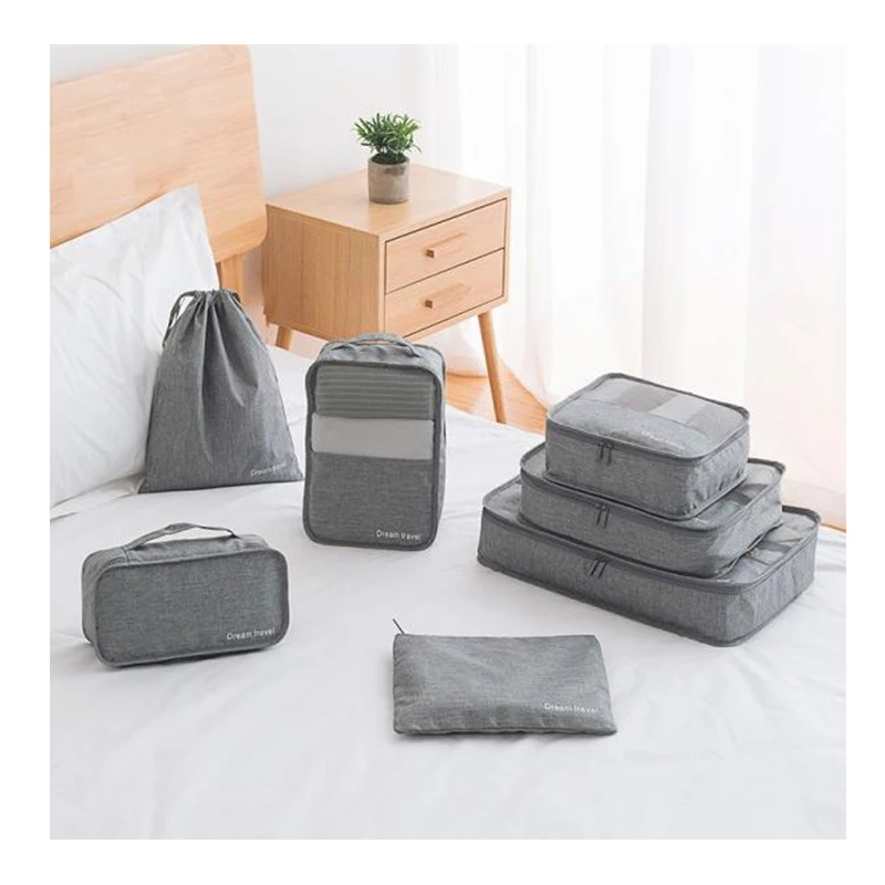 HMUNII fashion travel accessories packaging storage bag 7 sets of bags underwear footwear waterproof wash | Багаж и сумки