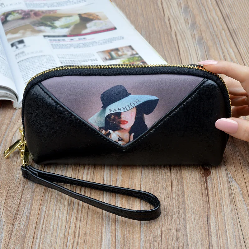 

European and American Style Lady Coloring Shell Wallet Female Long PU Leather Handbag Zipper Large Capacity Mobile Phone Purse