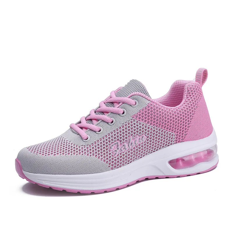 198 Gray Pink Женские кроссовки на плоской подошве; спортивная обувь с дышащей сеткой; женская дизайнерская обувь на шнуровке; женская обувь для бега; zapatillas mujer - Цвет: 198 Gray Pink