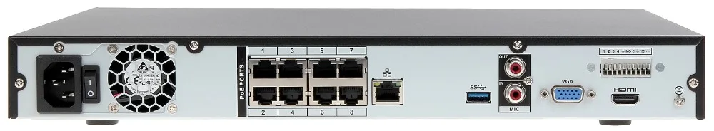 Mutil язык dahua 4 к H.265 8ch POE NVR комплект NVR4208-8P-4KS2 с 8 шт. IPC-HDW4433C-A 4MP аудио купольная POE IP камера комплект