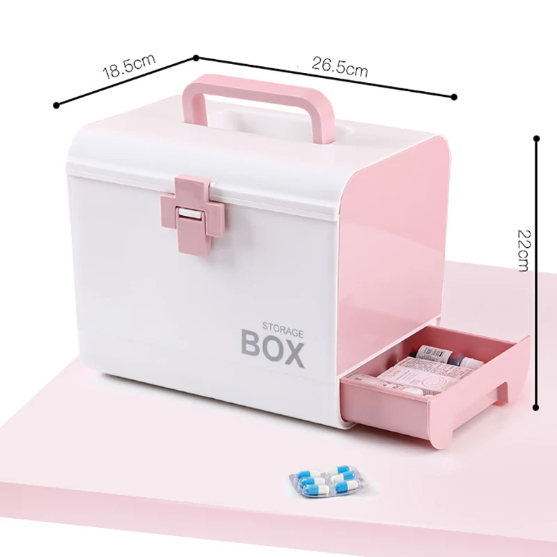 

Portable First Aid Kit Plastic Drug Multi-Functional Medicine Cabinet Family Travel Emergency Rescue Kit Drug Pill Storage Box