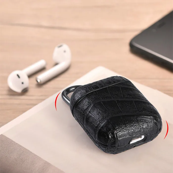 Aipods чехол для APPLE Airpods Кожаные чехлы с липучкой черные Arpods наушники защитный Air Pods